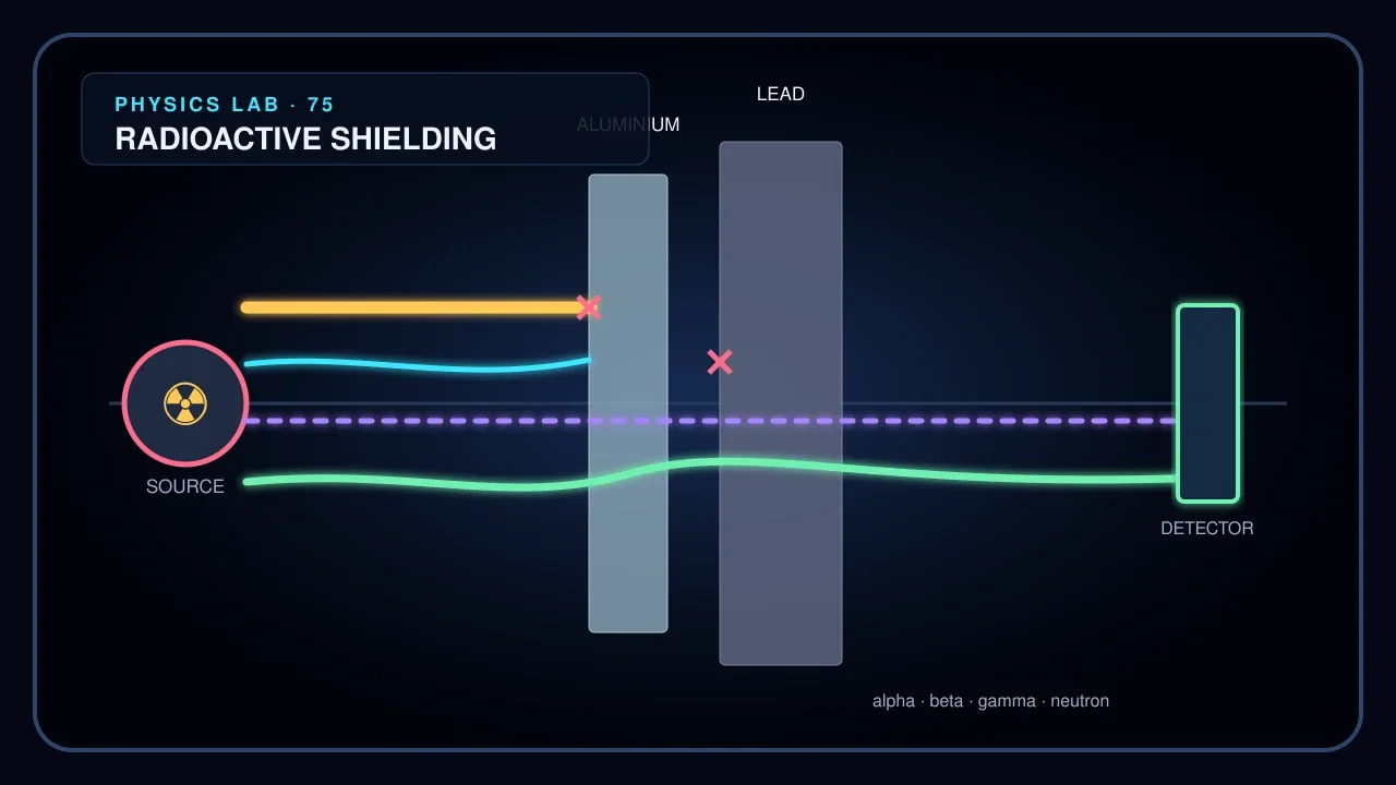 Preview of the Radioactive Shielding Laboratory interactive physics simulation