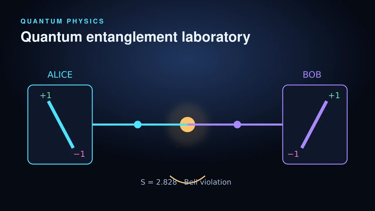 Preview of the Quantum Entanglement Demonstration interactive physics simulation