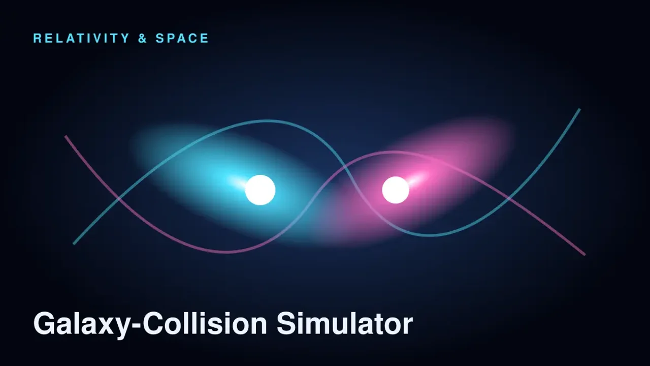 Preview of the Galaxy-Collision Simulator Laboratory interactive physics simulation